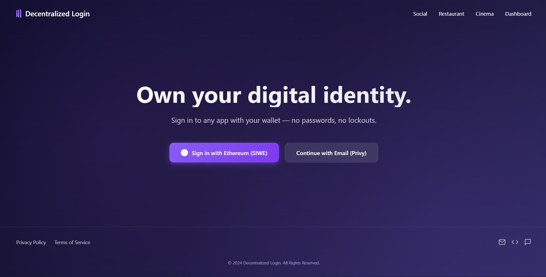 Login Descentralizado